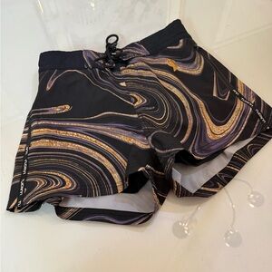 Tucann Stylish Black and Gold Men's Swim Trunks
